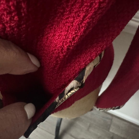 St John 2 Red Women's Jacket with Animal Print Trim - Picture 8 of 12